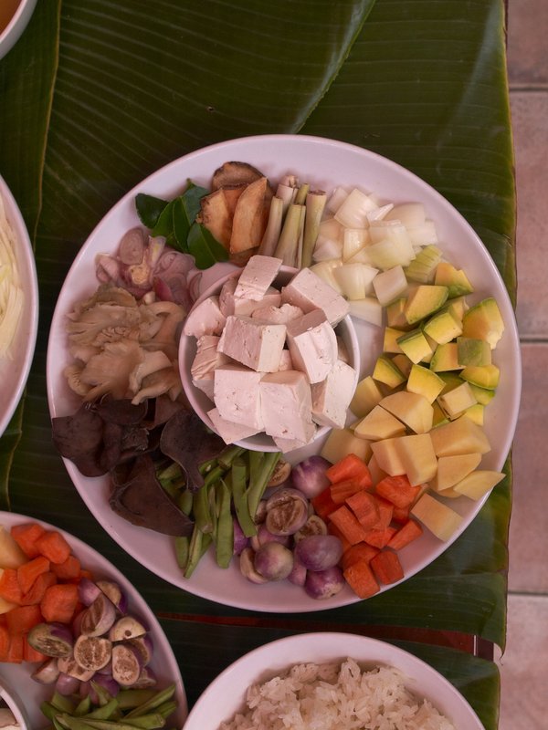 Luang Prabang, Cooking Class, Fried Tofu Curry
        with Vegetables